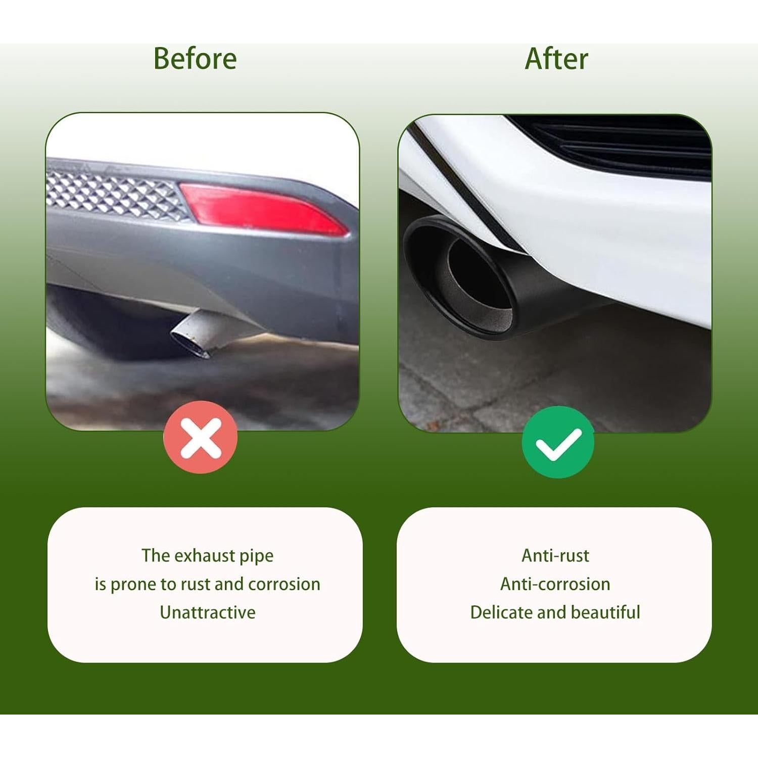 Tubo de Escape de Acero Inoxidable Awlbed 14x7.5 cm Negro