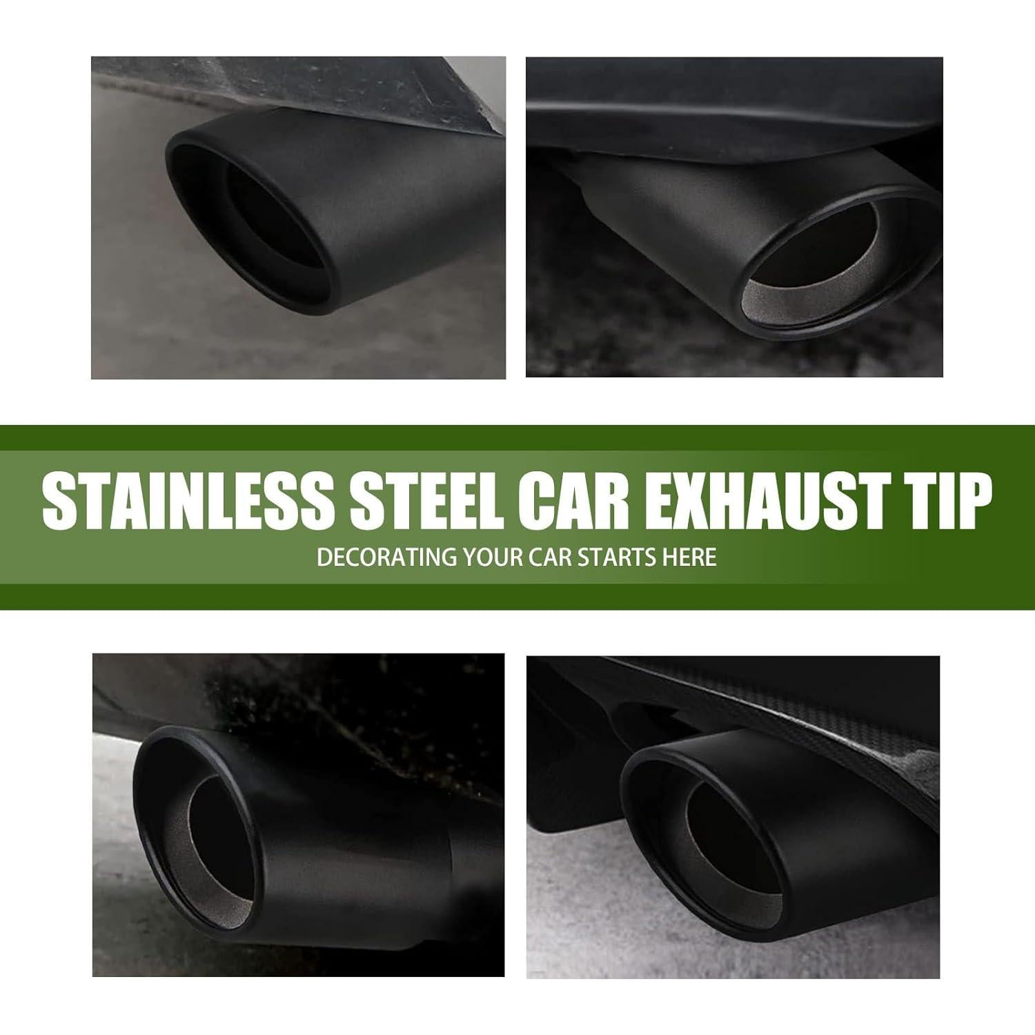 Tubo de Escape de Acero Inoxidable Awlbed 14x7.5 cm Negro