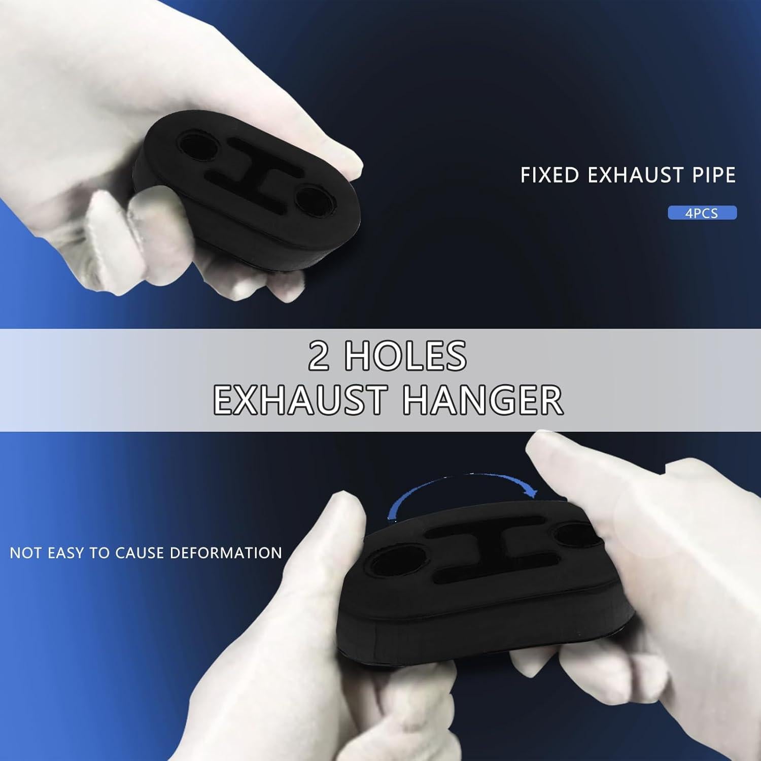 Soporte de Escape de Caucho Luminuti 2 Agujeros Poliuretano