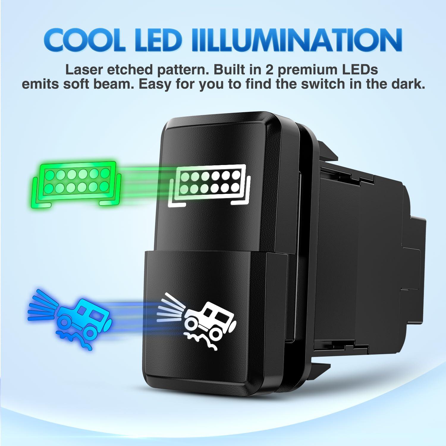 Interruptor Doble Botón Nilight para Luz LED 12V Toyota