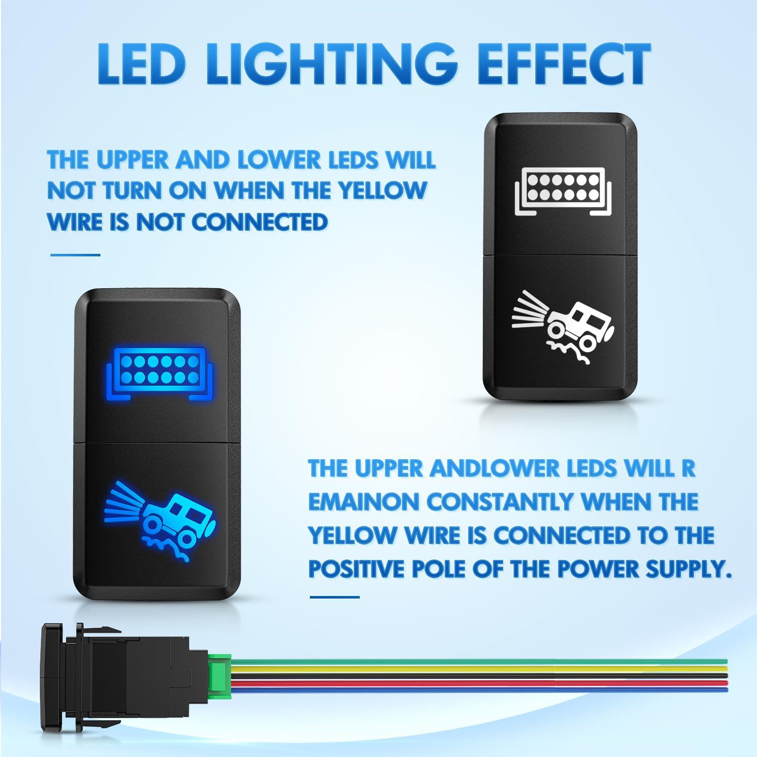 Interruptor Doble Botón Nilight para Luz LED 12V Toyota