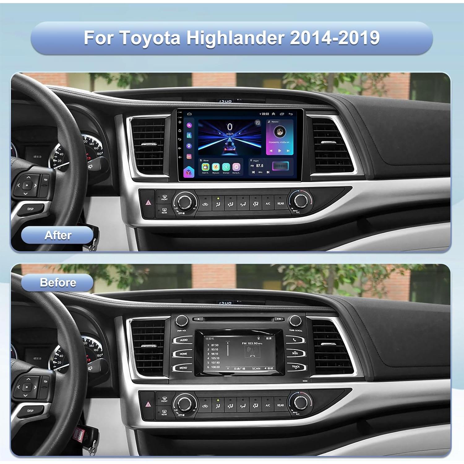 Estéreo de Coche Android 10.2" TopWeb para Toyota Highlander 2014-2019