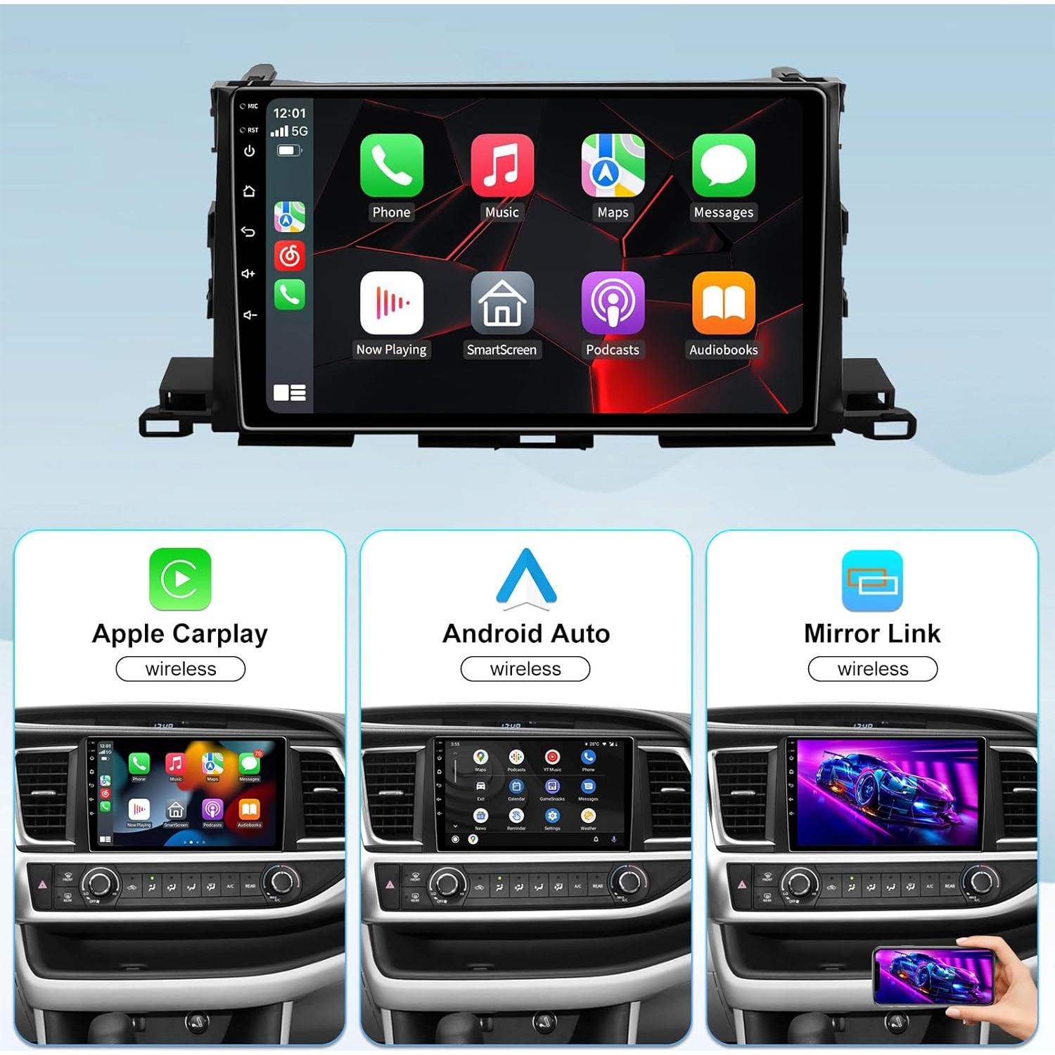 Estéreo de Coche Android 10.2" TopWeb para Toyota Highlander 2014-2019