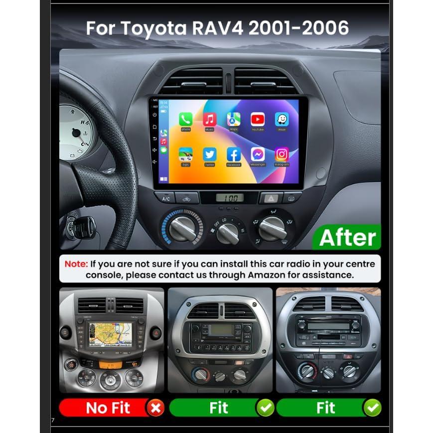 Radio Estéreo Android 9" Fortdows para Toyota RAV4 2001-2006