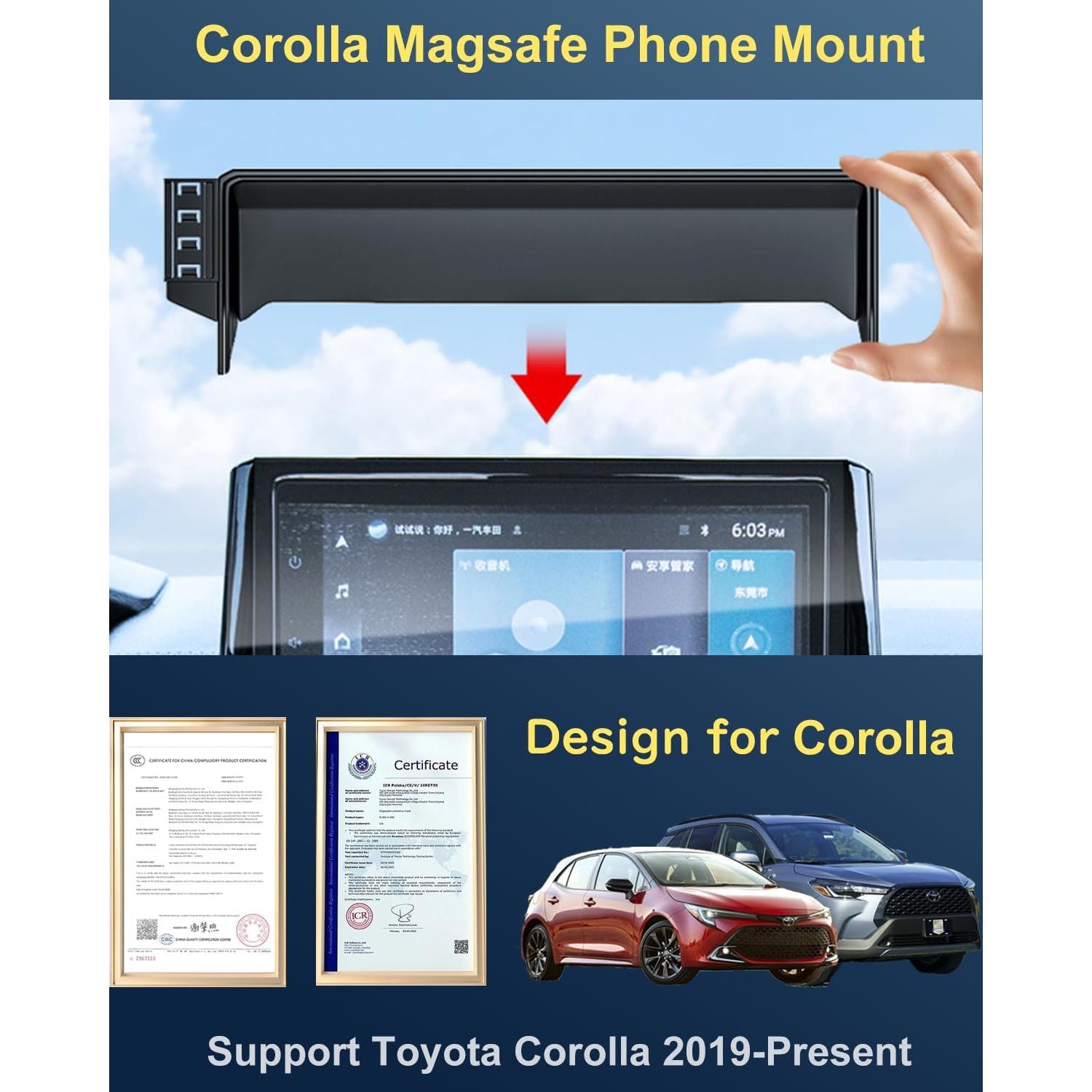 Soporte para teléfono Toyota Corolla 2019-2024 15W inalámbrico