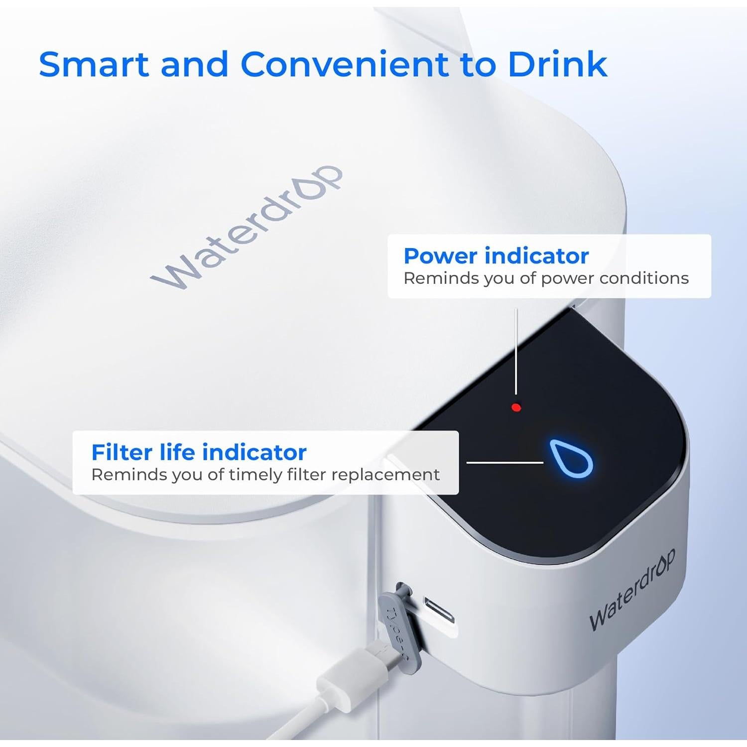 Jarra Filtro Agua Eléctrica Waterdrop 3.5L 15 Tazas