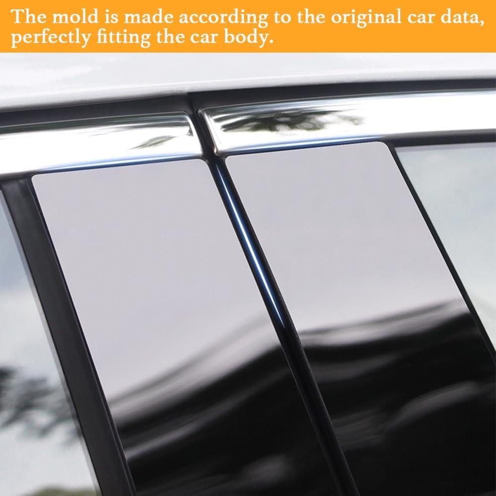 8pcs Black Car Window Center Pillar Stickers for Toyota Camry(2018-2023) Window Moldings Trim Protect The Center Pillar Prevent Scratches Car Tuning Accessories