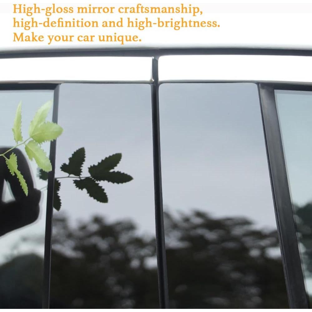 8pcs Black Car Window Center Pillar Stickers for Toyota Camry(2018-2023) Window Moldings Trim Protect The Center Pillar Prevent Scratches Car Tuning Accessories