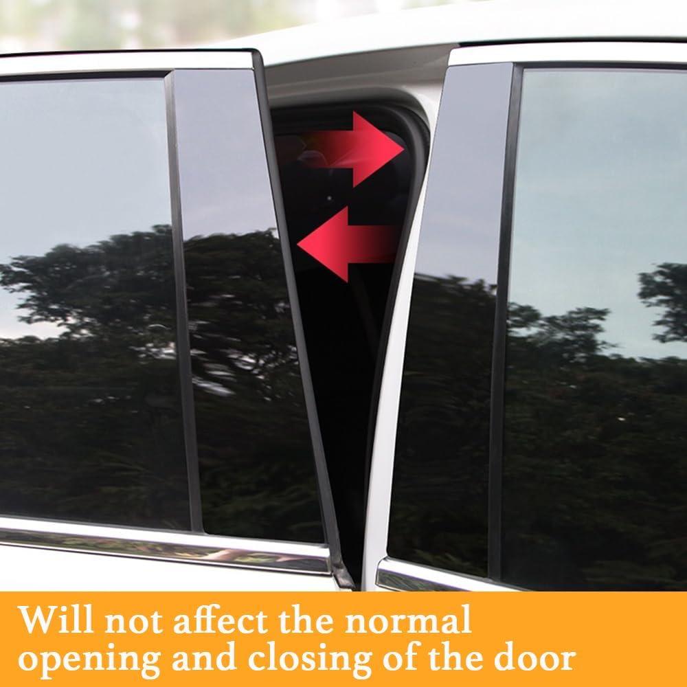 8pcs Black Car Window Center Pillar Stickers for Toyota Camry(2018-2023) Window Moldings Trim Protect The Center Pillar Prevent Scratches Car Tuning Accessories