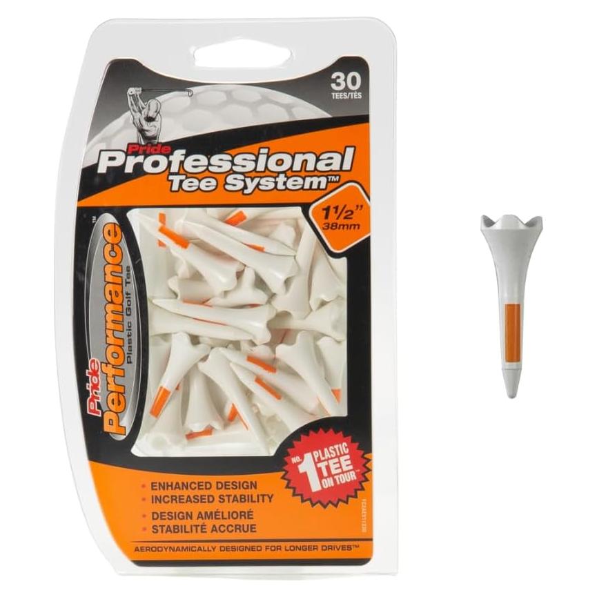 Tees de Golf Pride Performance 3,81 cm Blanco Paquete 1