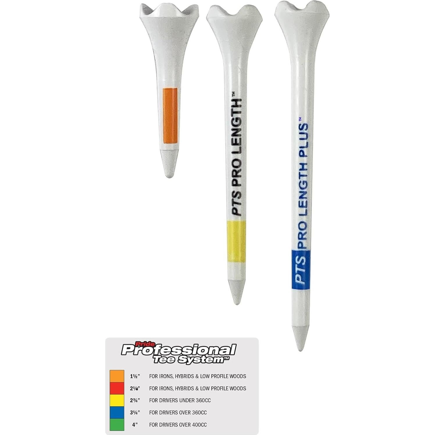 Tees de Golf Pride Performance 3,81 cm Blanco Paquete 1