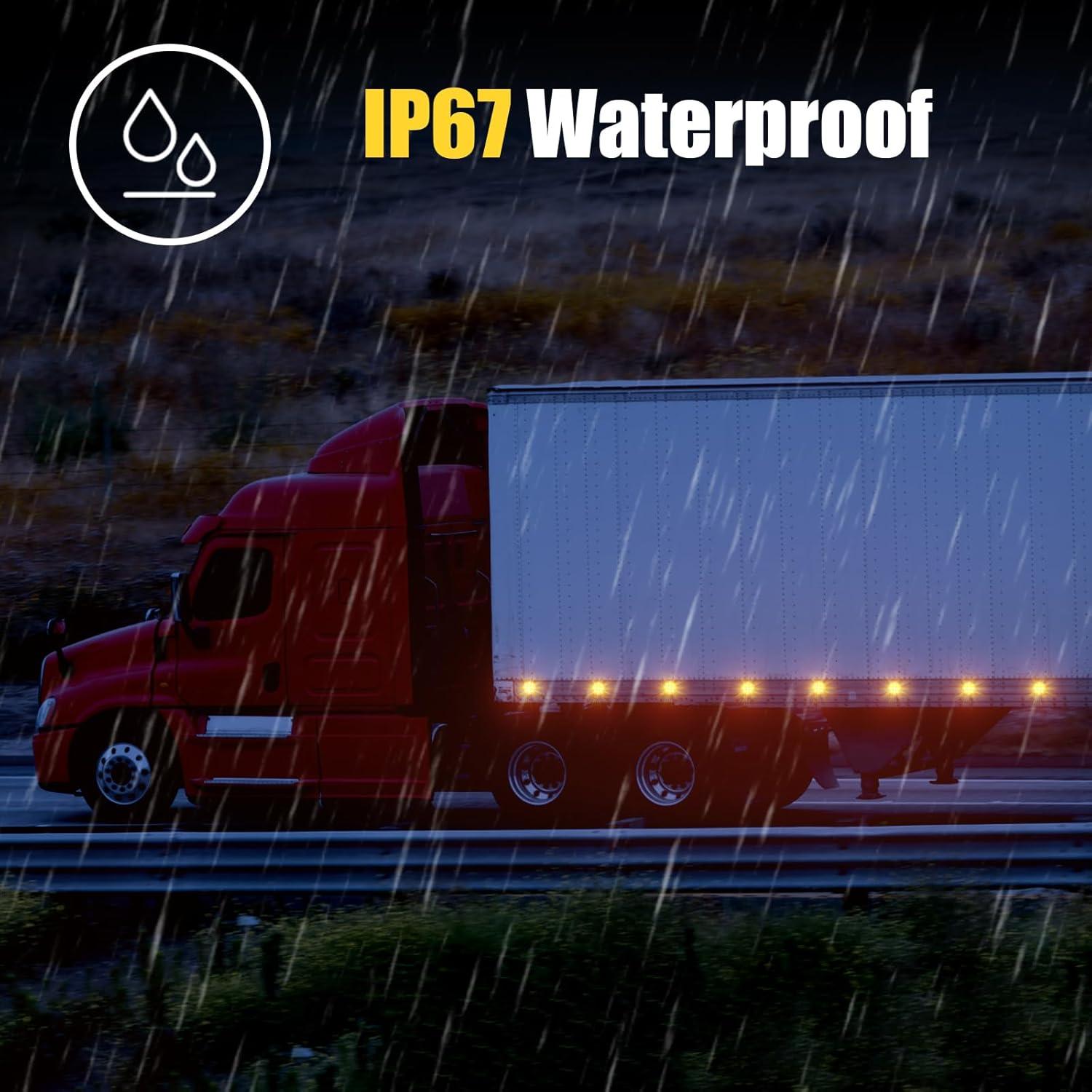 8 Luces LED Ámbar 2.5" PVerandio para Remolque 12V