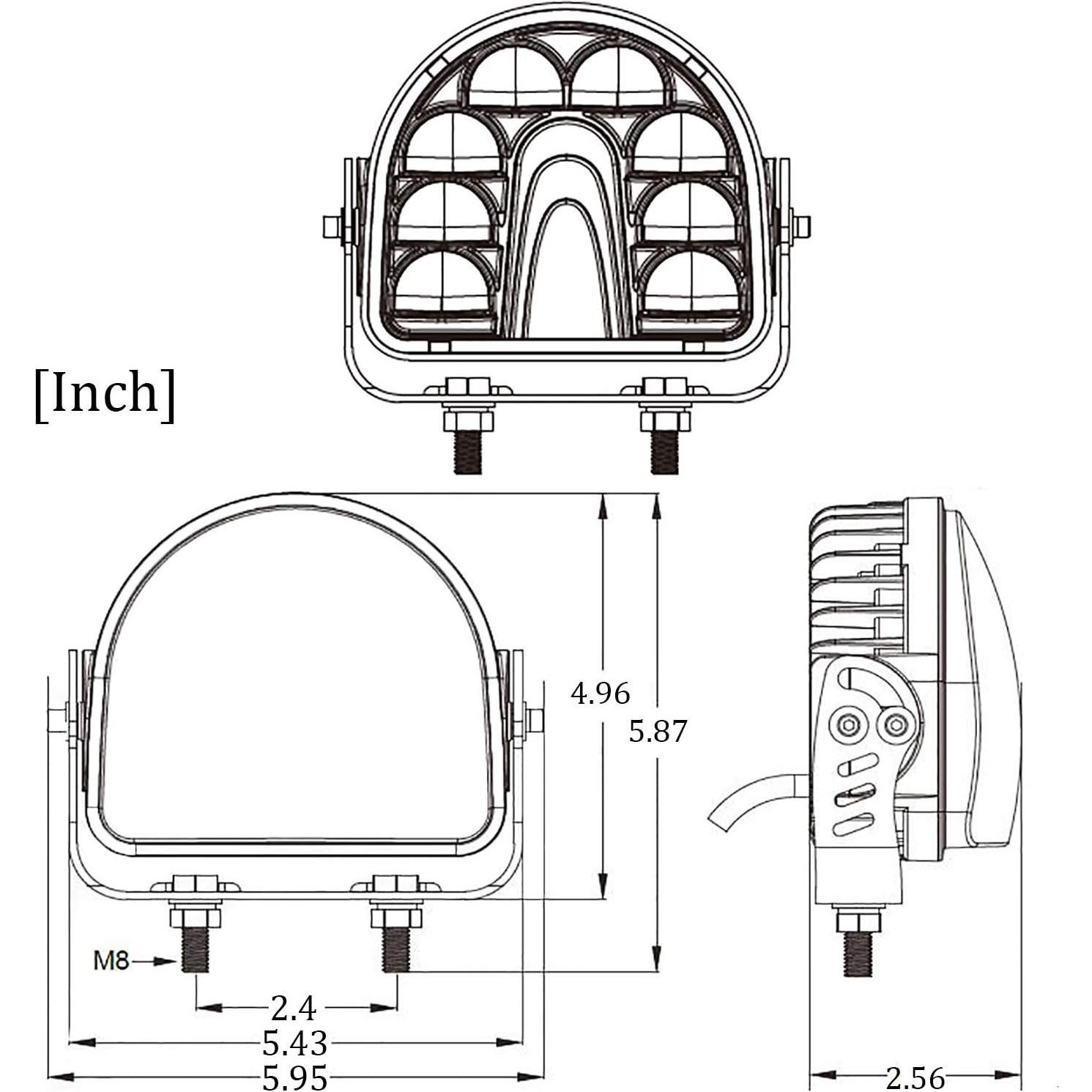 Lámpara de Seguridad LED Fuguang FG-7009D-20-B 20W Azul