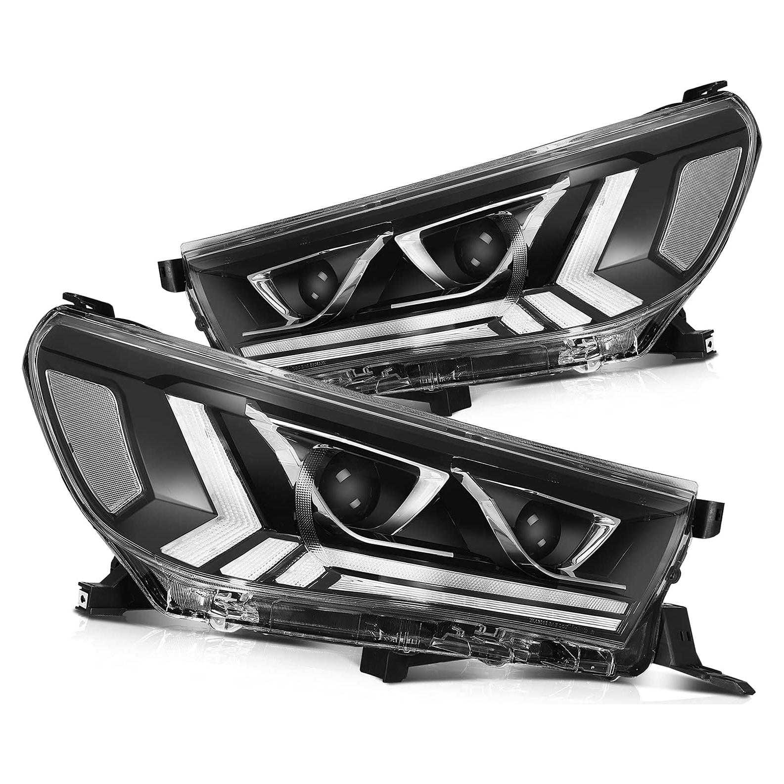 Faros ECCPP para Toyota Hilux 2015-2020 Carcasa Negra