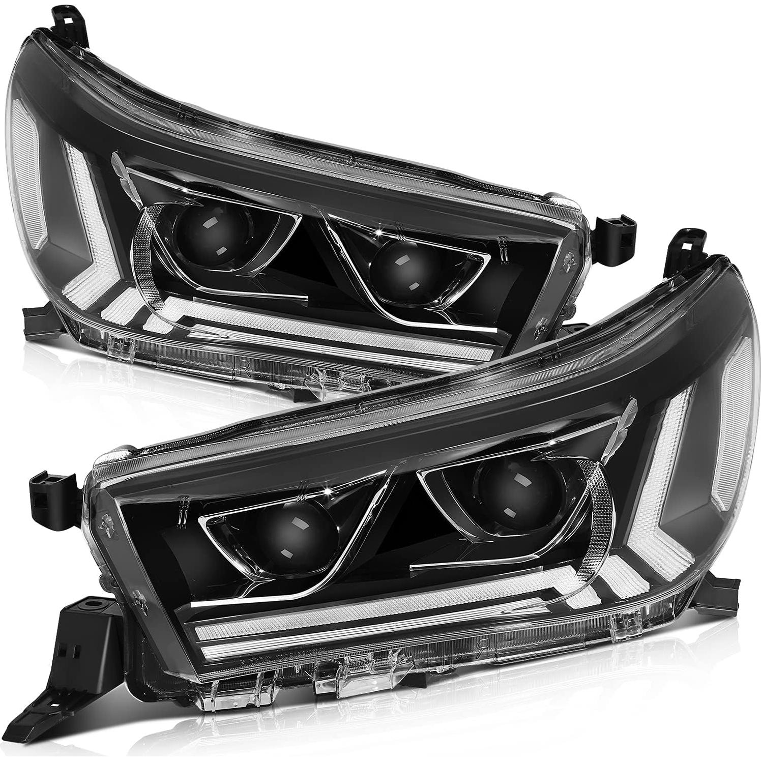 Faros ECCPP para Toyota Hilux 2015-2020 Carcasa Negra