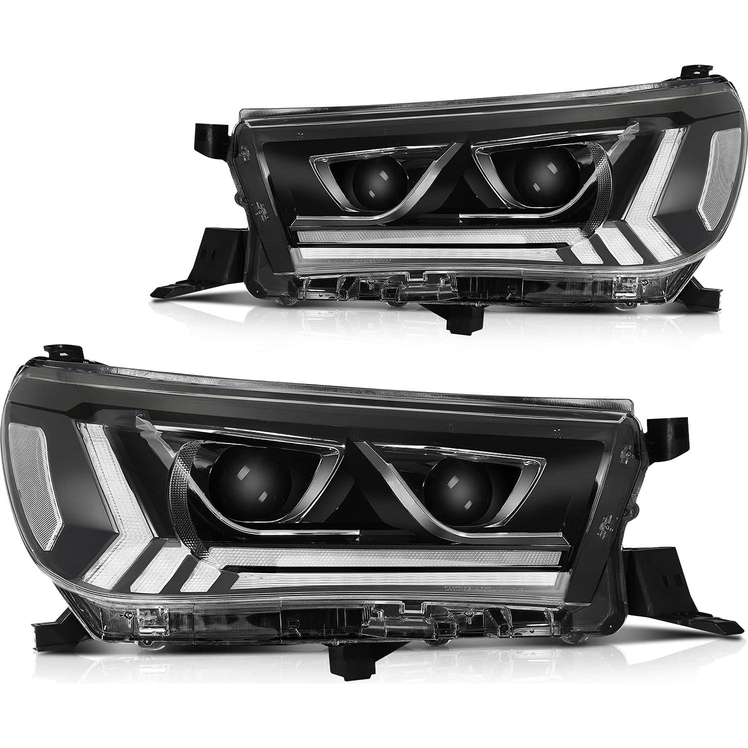 Faros ECCPP para Toyota Hilux 2015-2020 Carcasa Negra