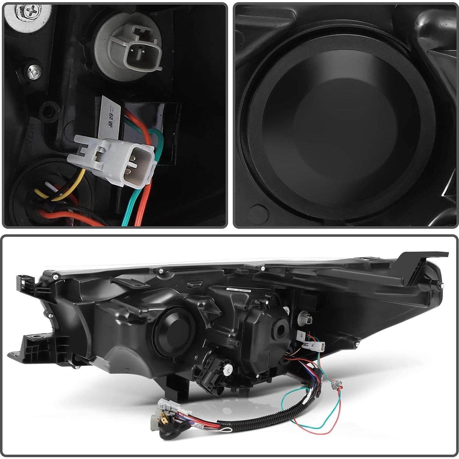 Faros ECCPP para Toyota Hilux 2015-2020 Carcasa Negra