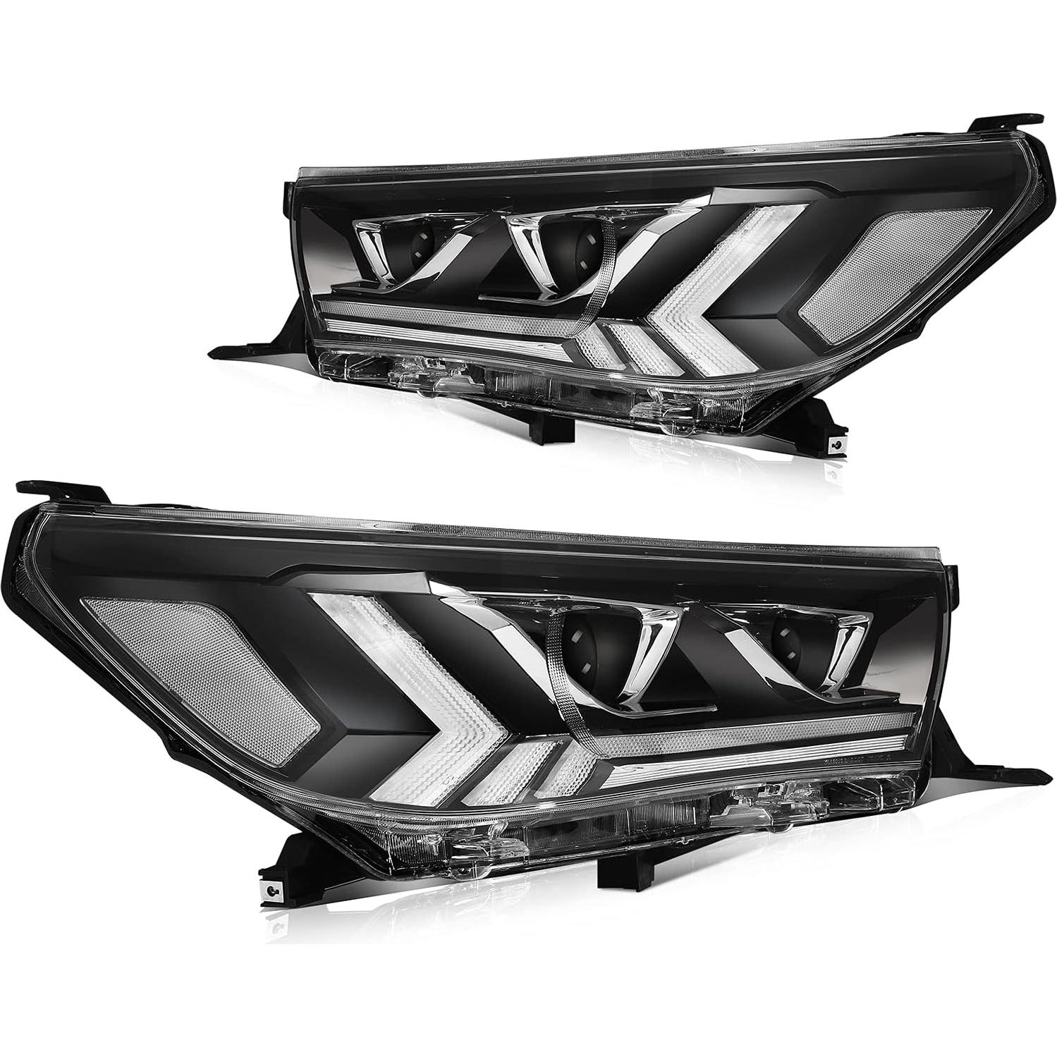 Faros ECCPP para Toyota Hilux 2015-2020 Carcasa Negra
