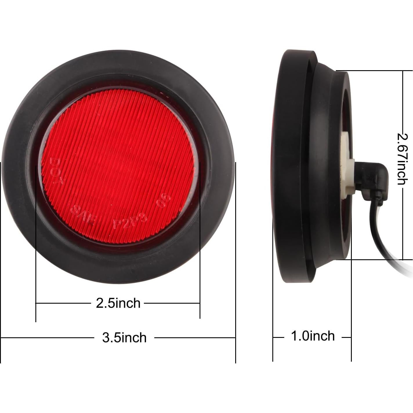 Luces de Marcador LED Redondas 2.5" Partswcgg 16 Piezas