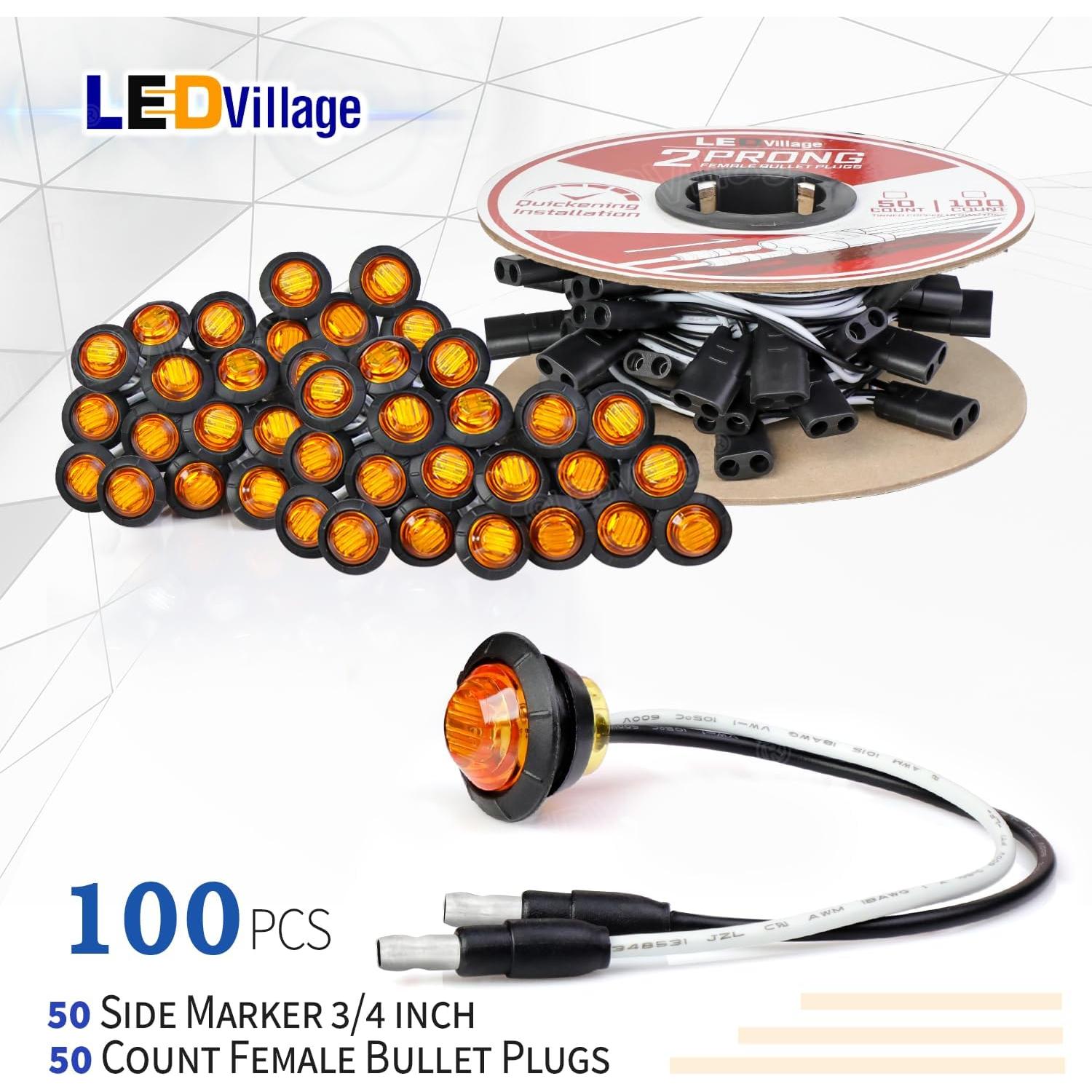 Luz de Marcador LED Ámbar 19x19x9 cm Ledvillage 50 Pcs