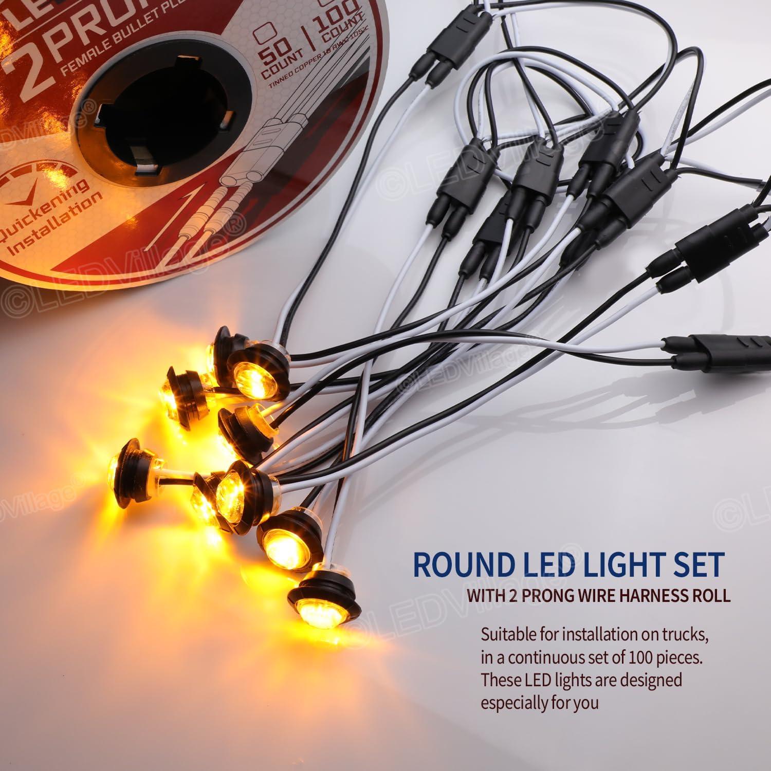 Luz de Marcador LED Ámbar 19x19x9 cm Ledvillage 50 Pcs