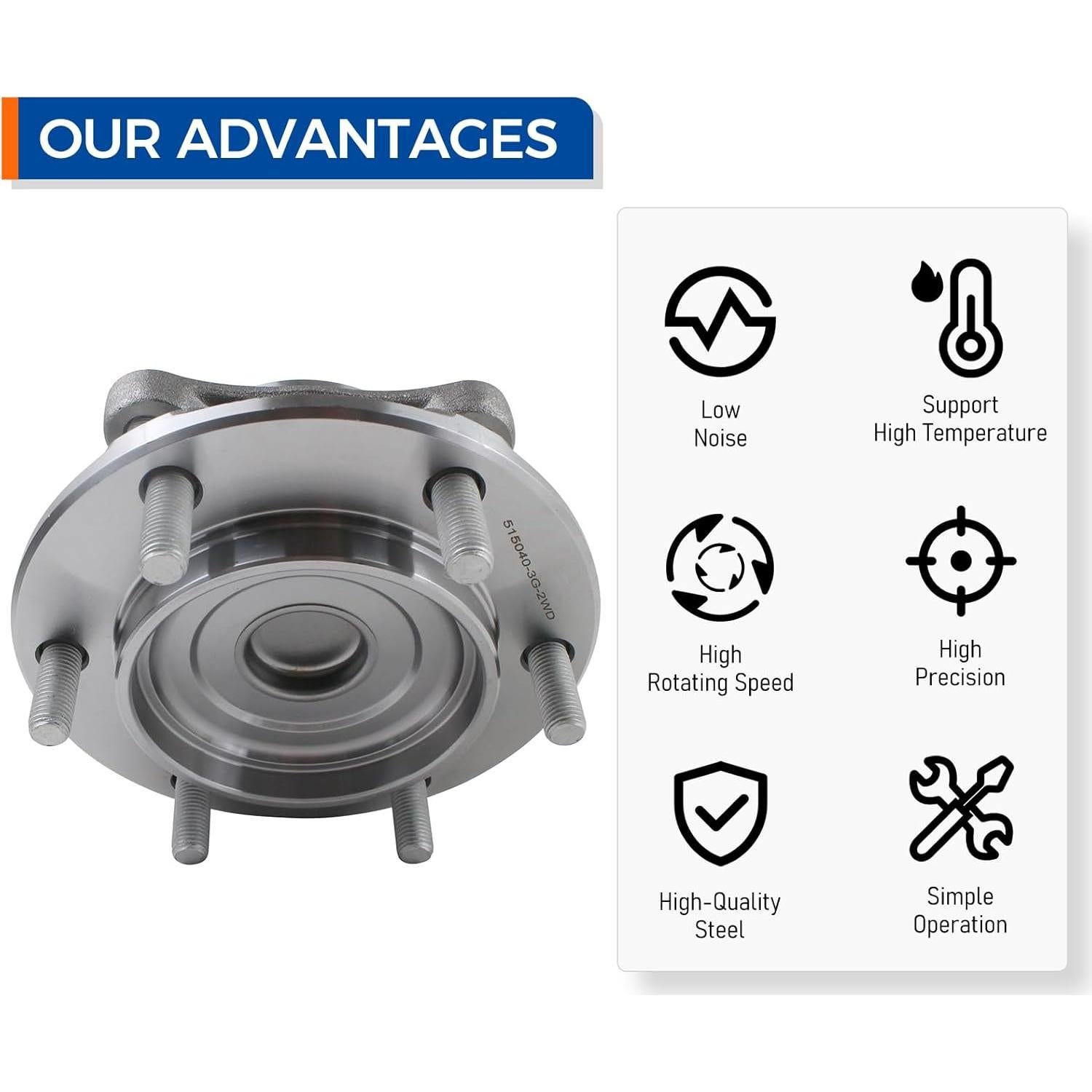 Ensamblaje Rodamiento Cubo Rueda Delantera 2WD MACEL 515040