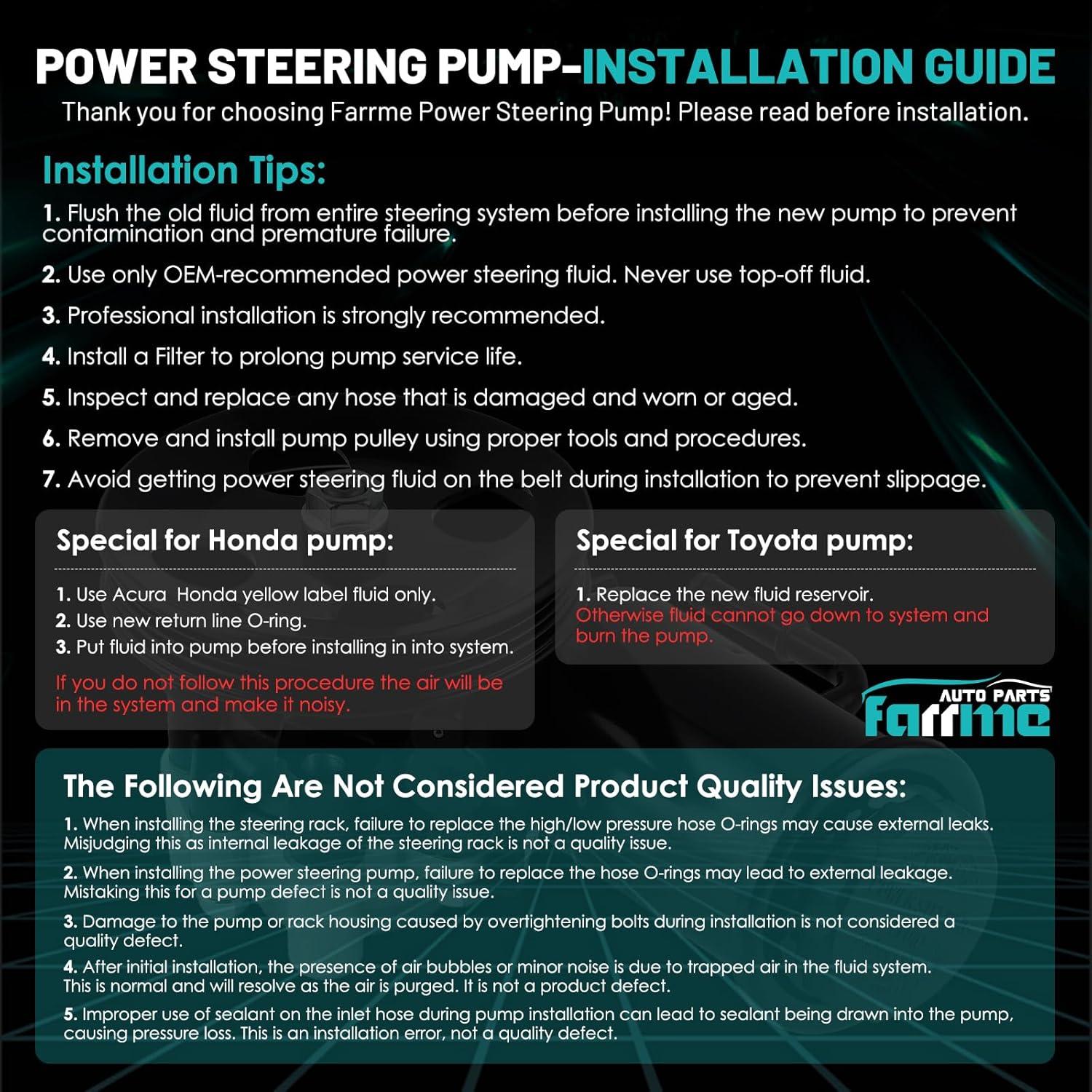 Bomba de dirección asistida Farrme 21-5844 con reservorio Toyota