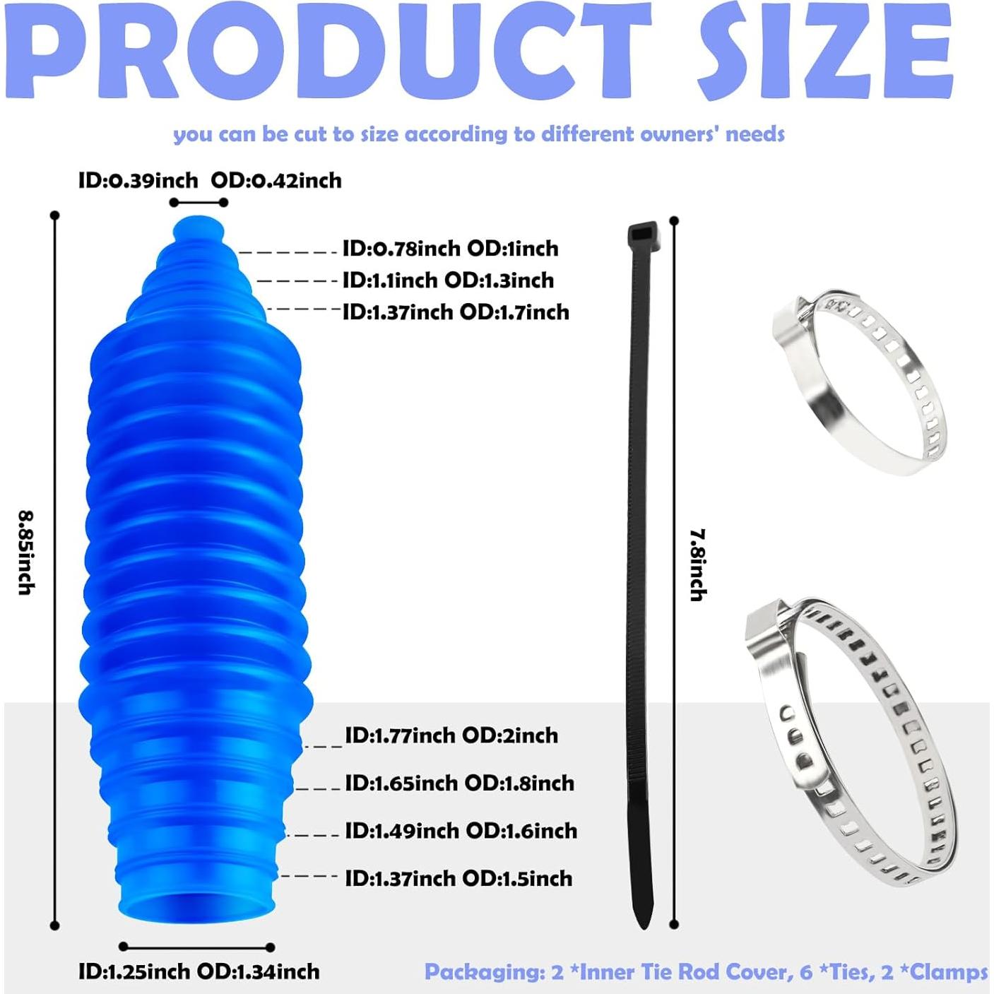 Kit Bota de Barra de Dirección KIFIDAN Silicona Azul 22.49 cm
