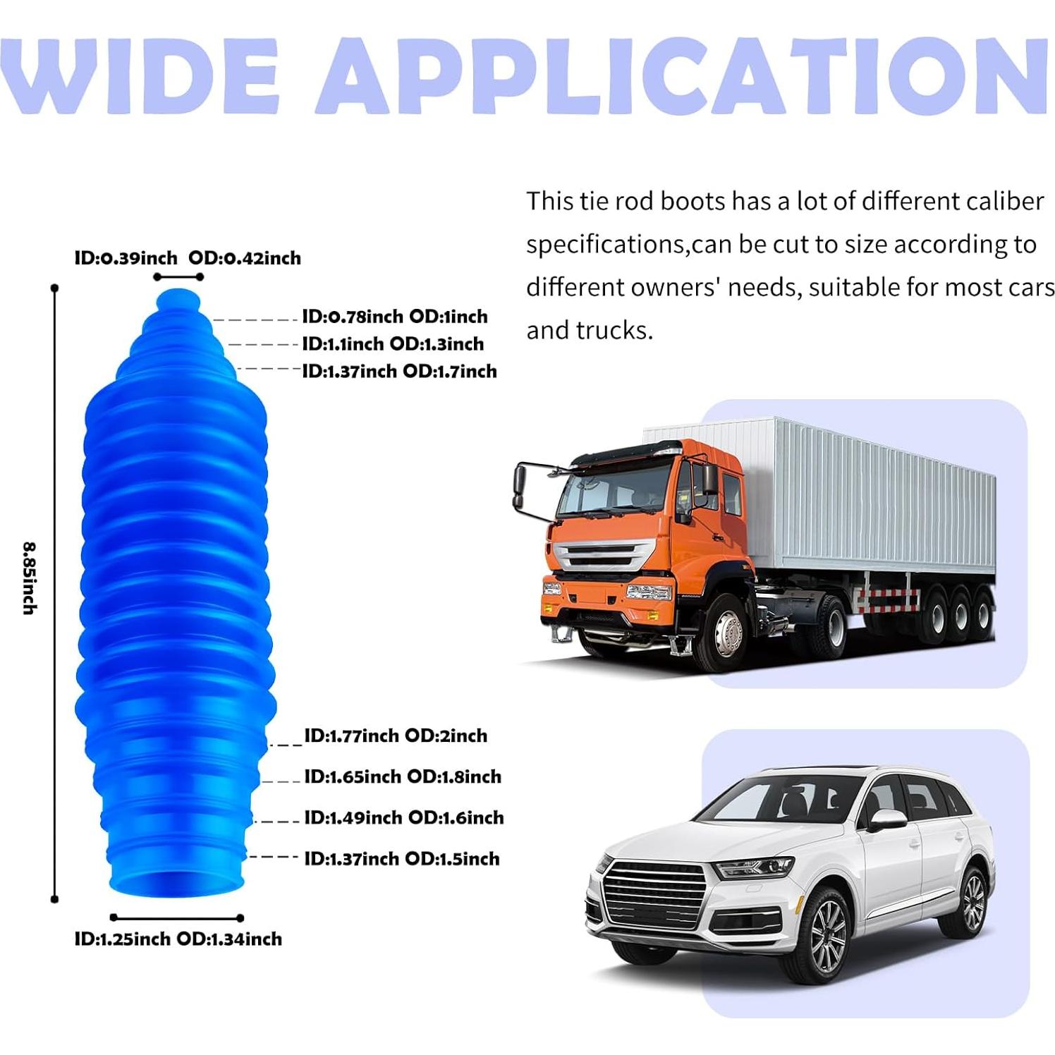 Kit Bota de Barra de Dirección KIFIDAN Silicona Azul 22.49 cm