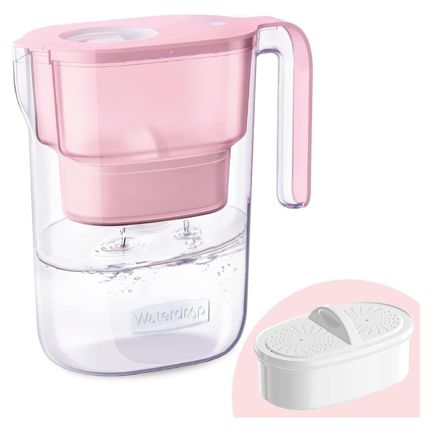 Jarra de Filtro Waterdrop Elfin 7 Tazas Rosa con Indicador