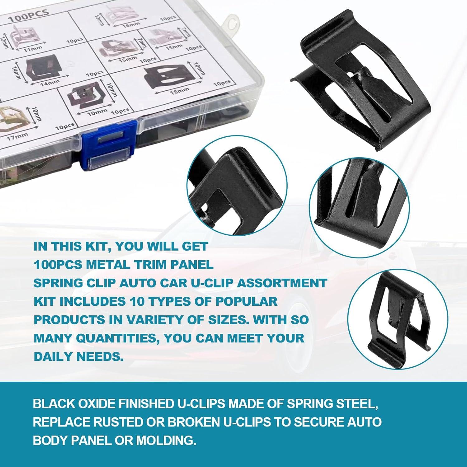 100 Clips de Resorte de Panel Metal TOPCNOEM para Auto