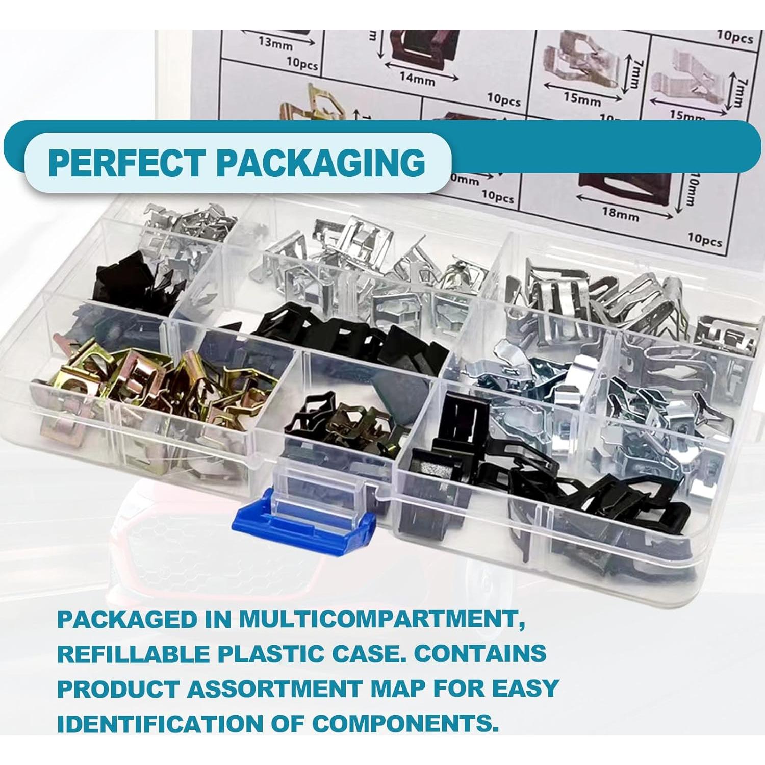 100 Clips de Resorte de Panel Metal TOPCNOEM para Auto