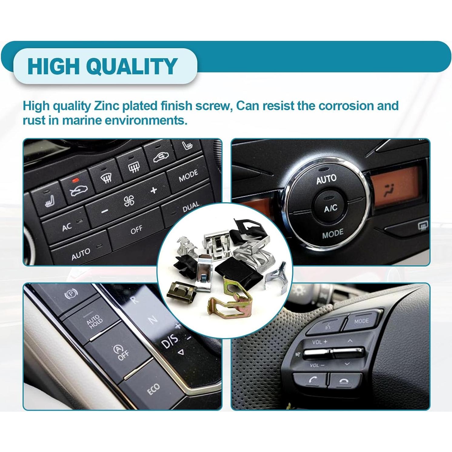 100 Clips de Resorte de Panel Metal TOPCNOEM para Auto