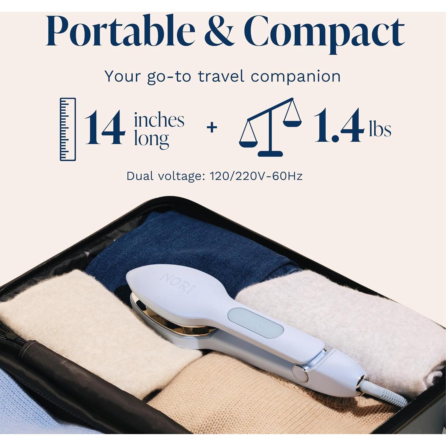 Plancha de Viaje a Vapor Nori Press 800W Azul - Sin Tabla