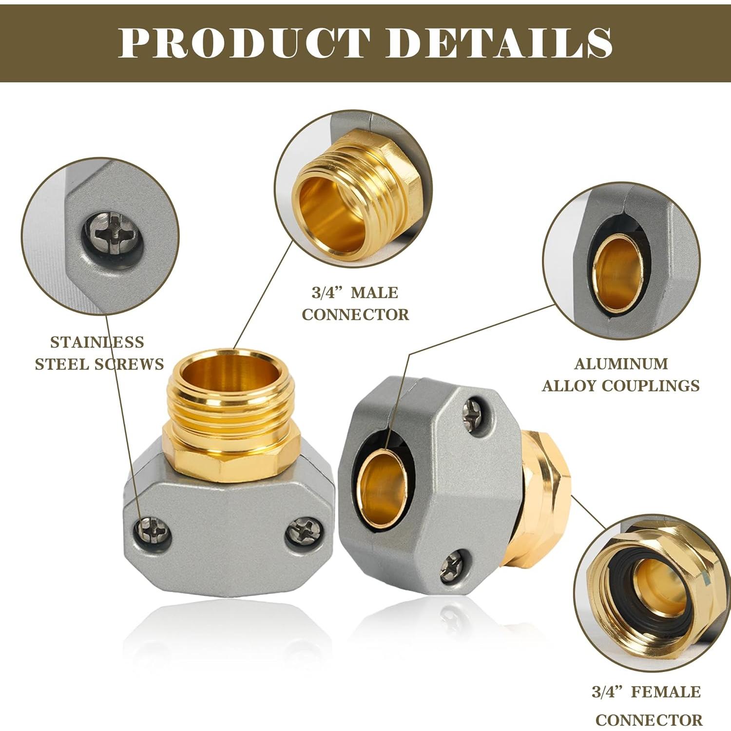 Kit de Reparación de Manguera de Jardín LIULO 3 Juegos Conectores