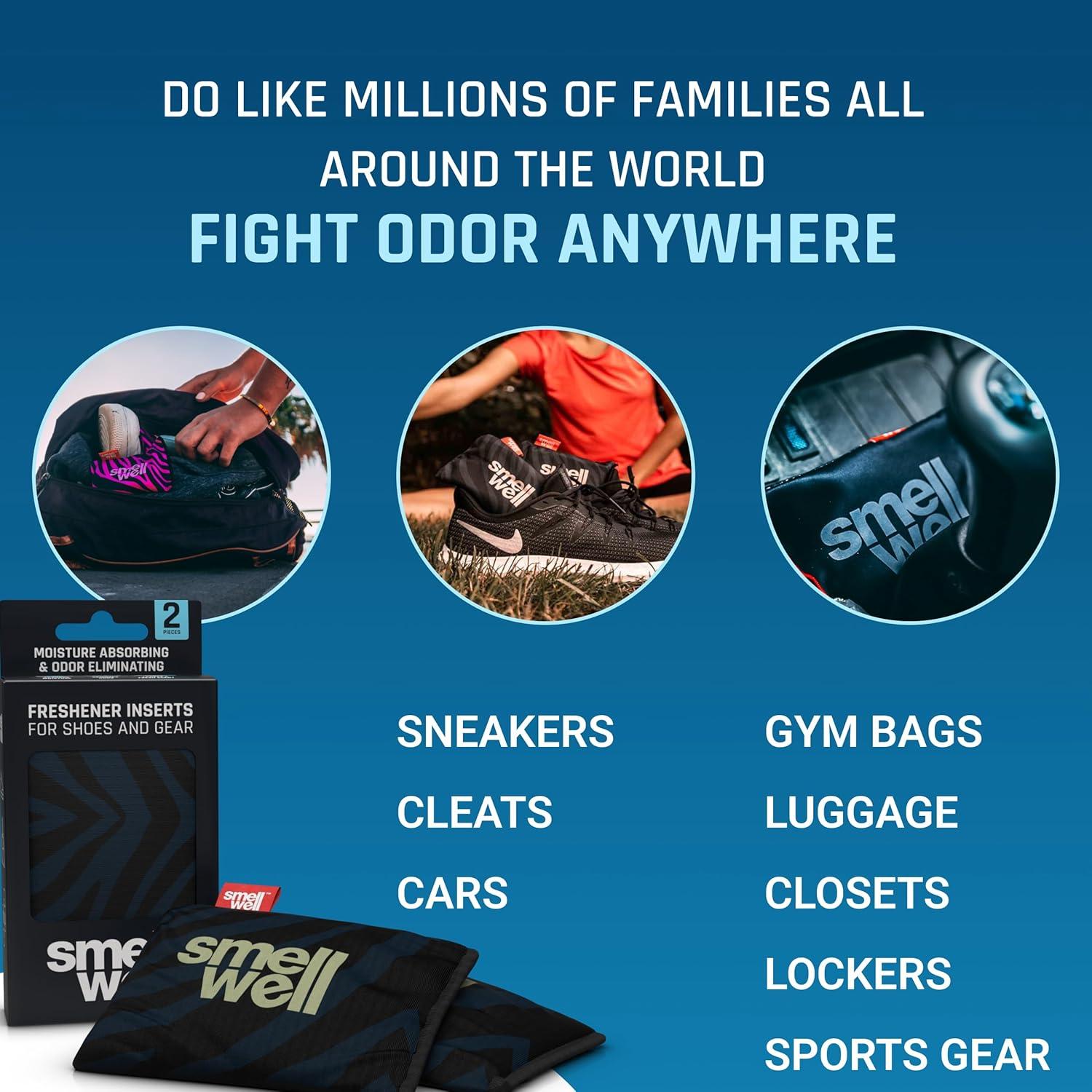 SmellWell Insertos Desodorantes para Zapatos 2x51g Cebra Negra