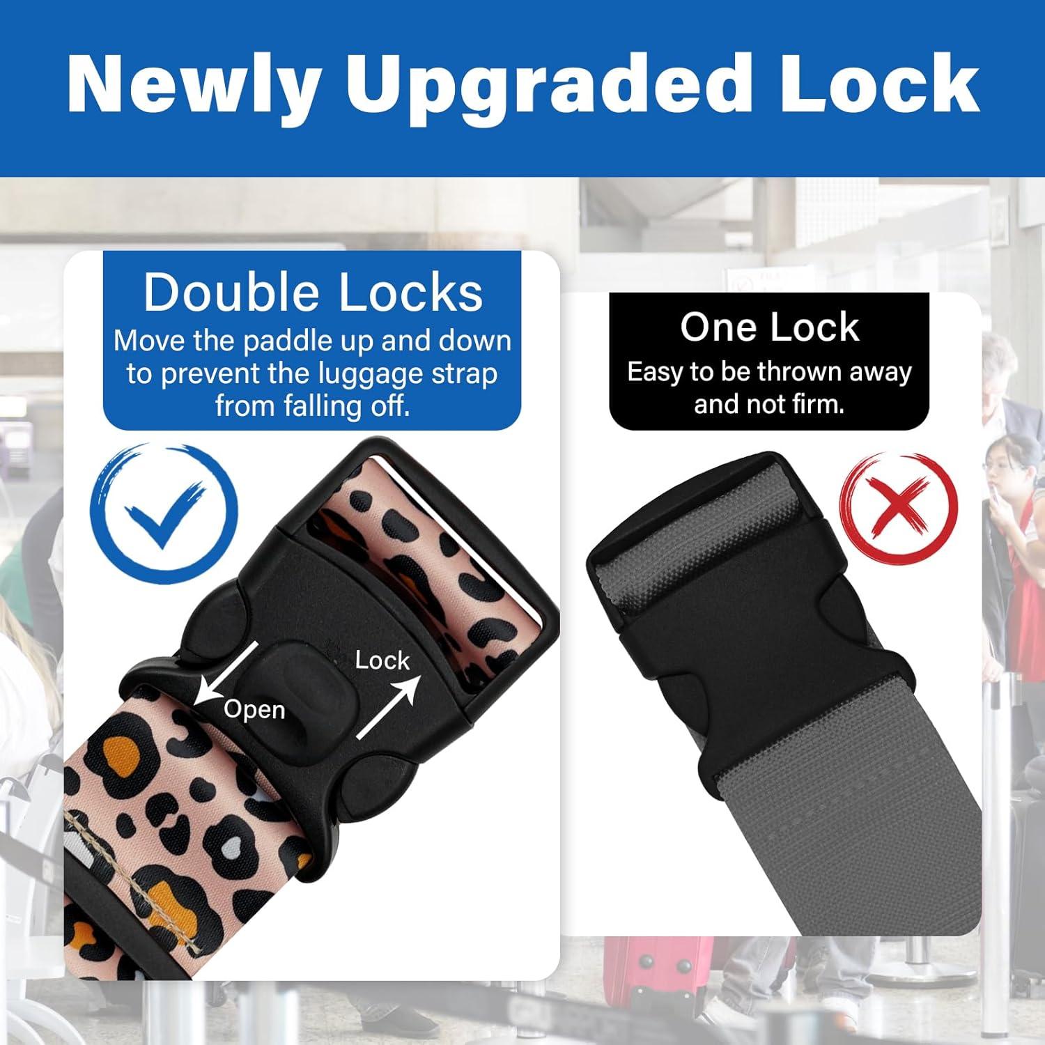 Correas de Equipaje ZHOMA 2 Piezas Ajustables Nylon 100-190 cm