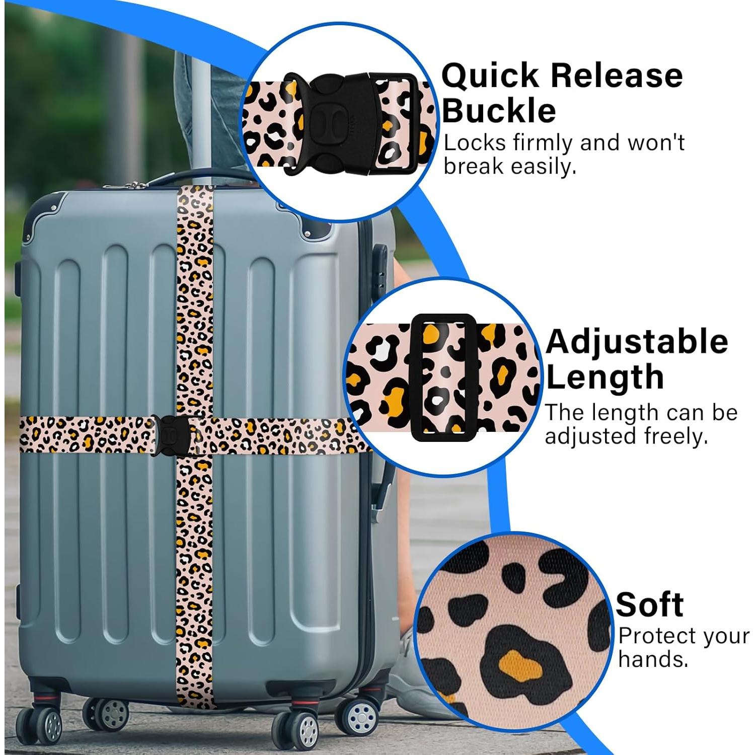 Correas de Equipaje ZHOMA 2 Piezas Ajustables Nylon 100-190 cm