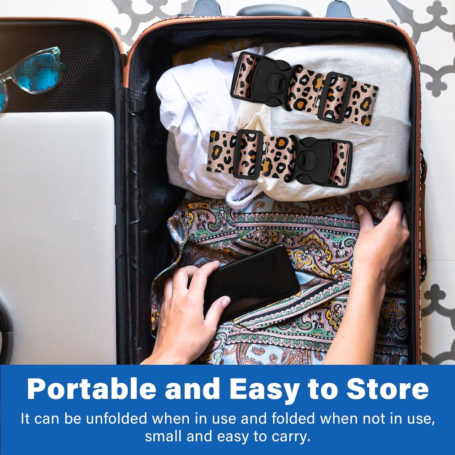 Correas de Equipaje ZHOMA 2 Piezas Ajustables Nylon 100-190 cm