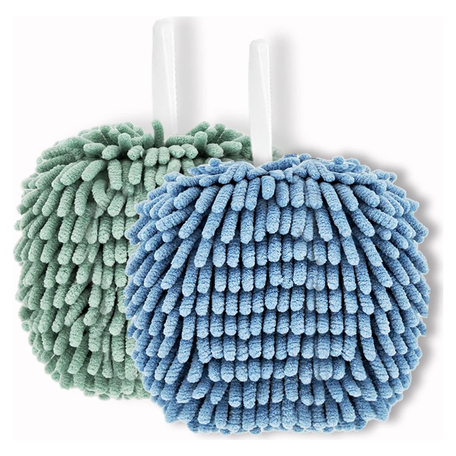 Toalla de Mano Chenille HR Huare 2 Piezas Verde y Azul