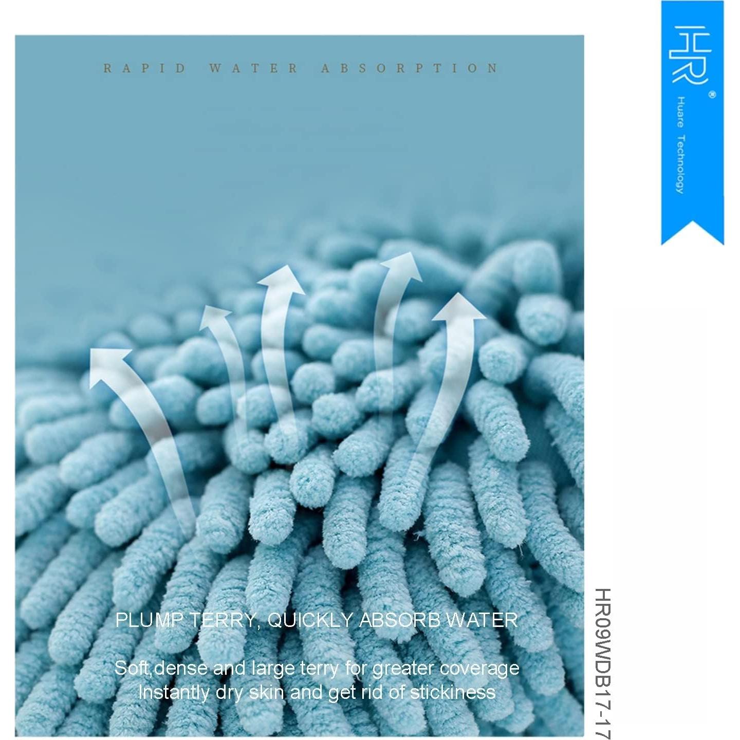 Toalla de Mano Chenille HR Huare 2 Piezas Verde y Azul