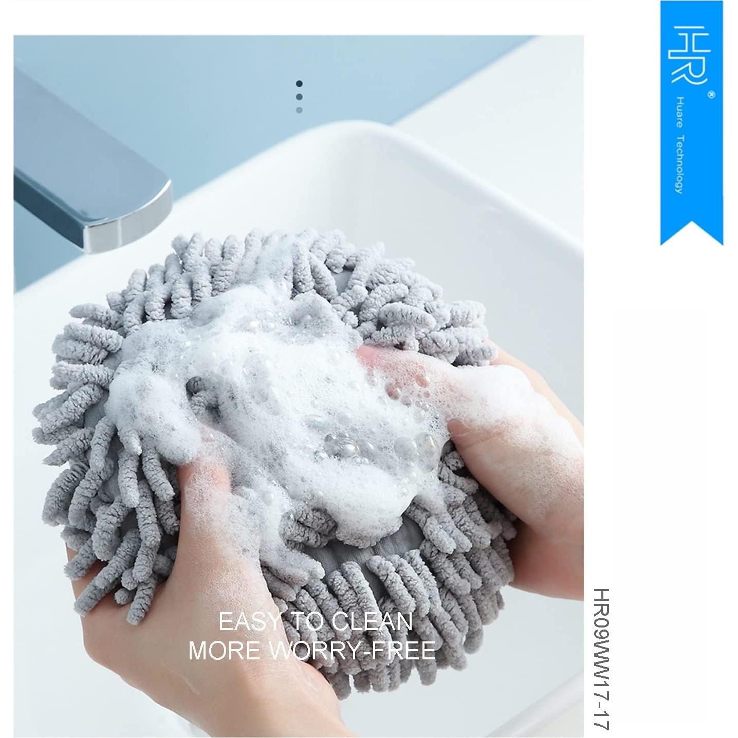 Toalla de Mano Chenille HR Huare 2 Piezas Verde y Azul