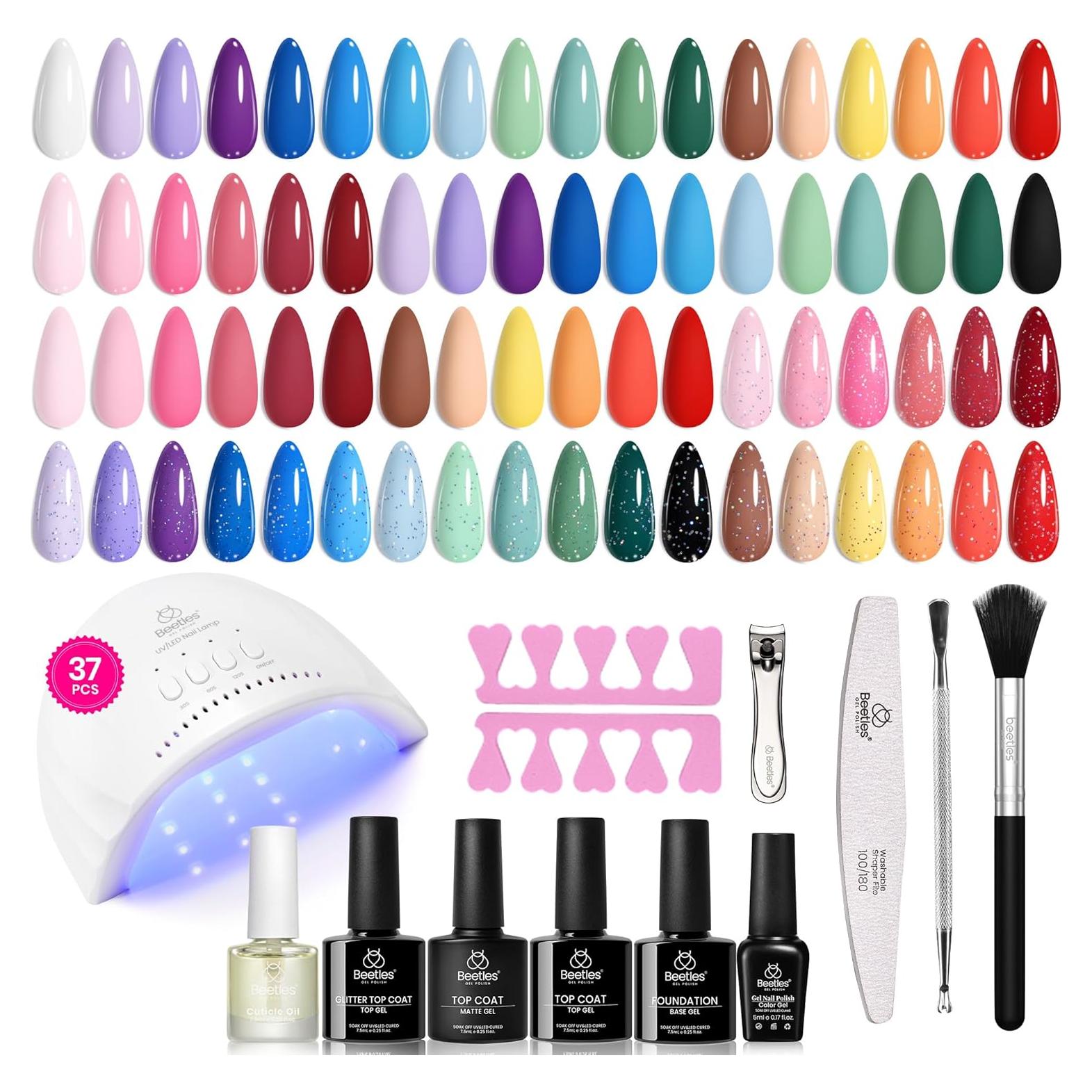 Kit de Esmalte en Gel Beetles 37 Piezas 25 Colores Pastel
