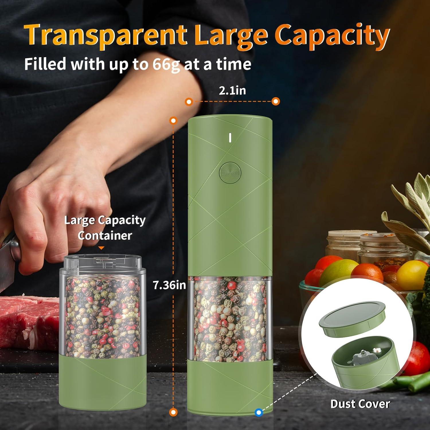 Juego de Molinillos Eléctricos de Sal y Pimienta Lidaop Verde