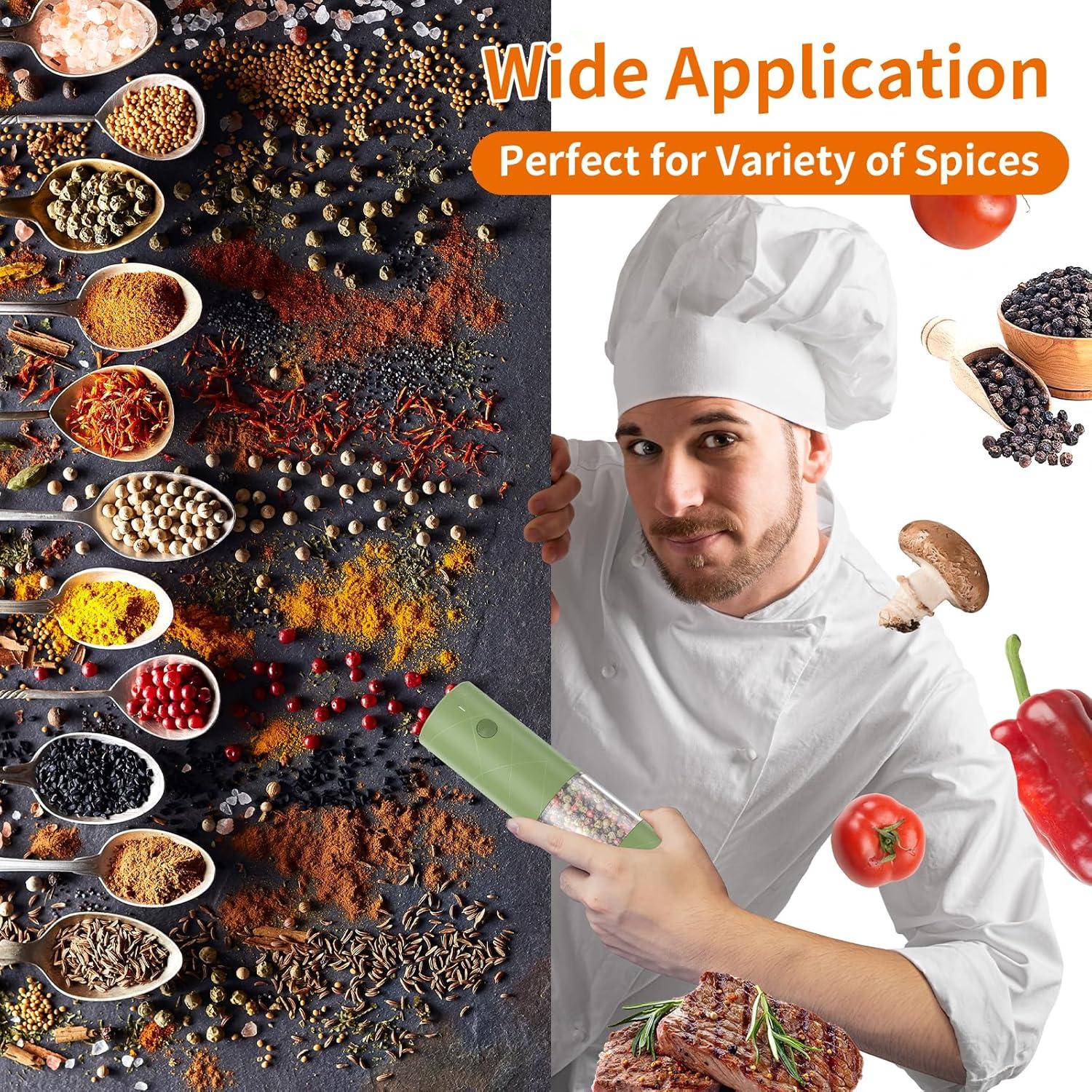 Juego de Molinillos Eléctricos de Sal y Pimienta Lidaop Verde