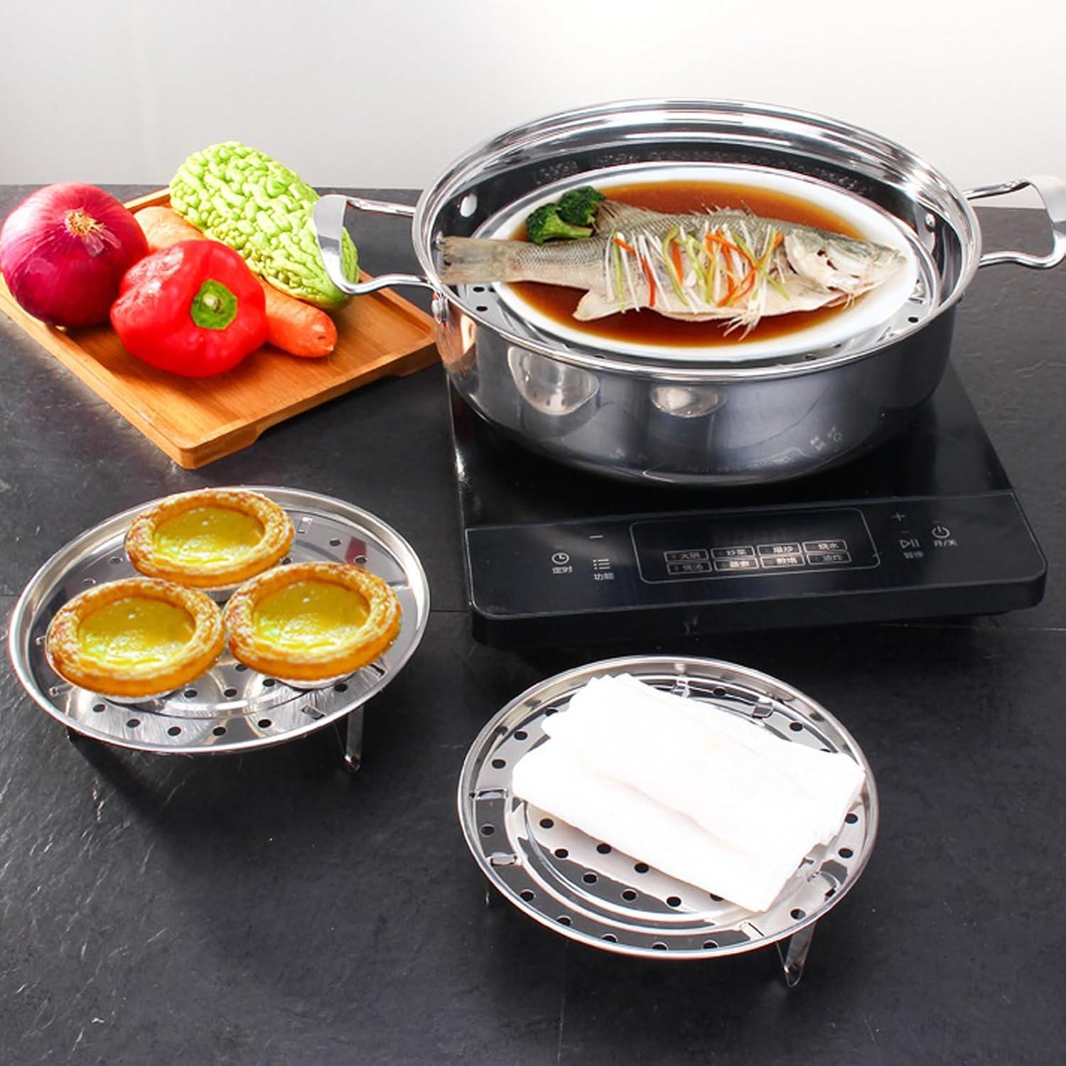 Cesta de Vapor Acero Inoxidable 21.6 cm con Soporte Removible