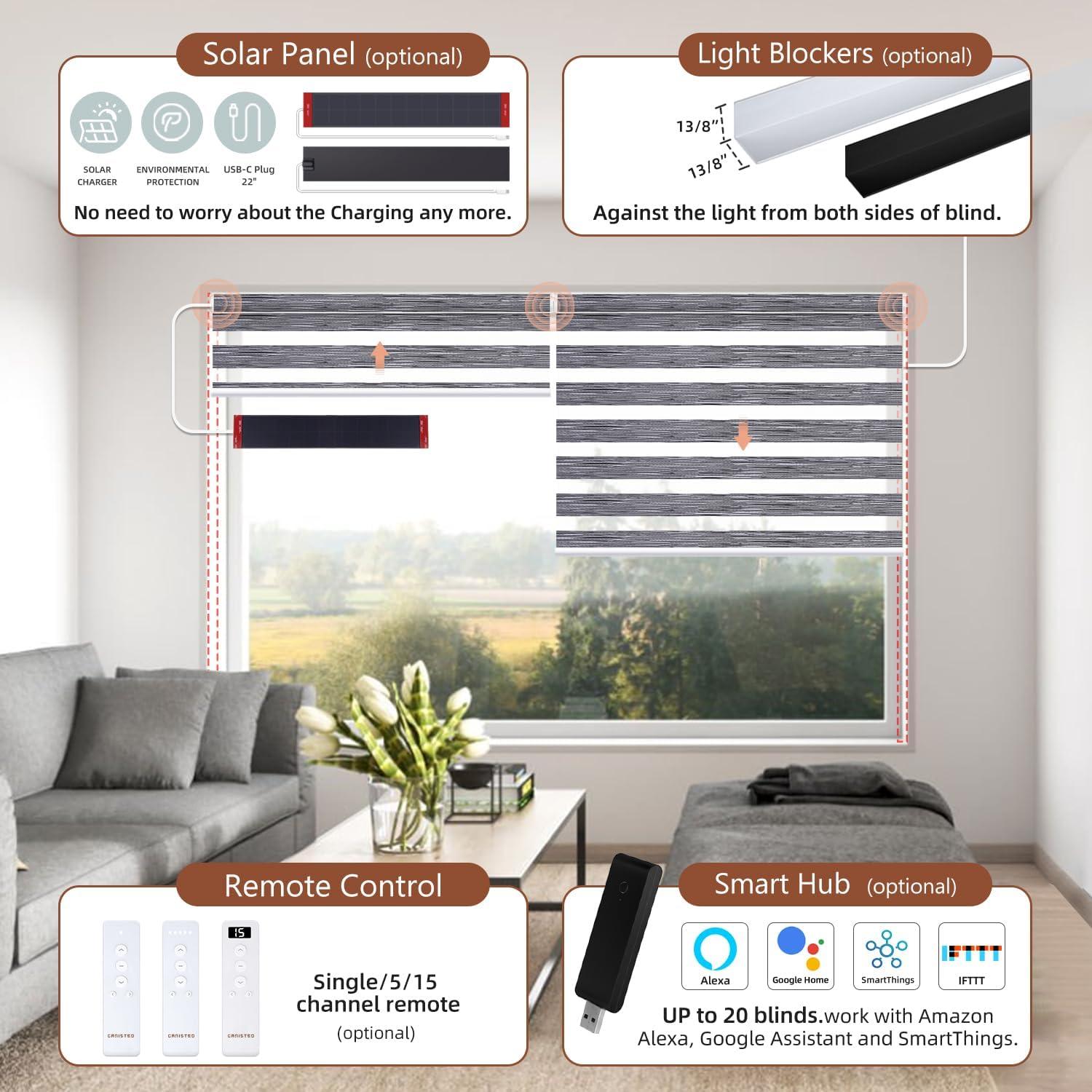 Persianas Zebra Motorizadas Canisteo 60% Oscurecimiento Control Remoto