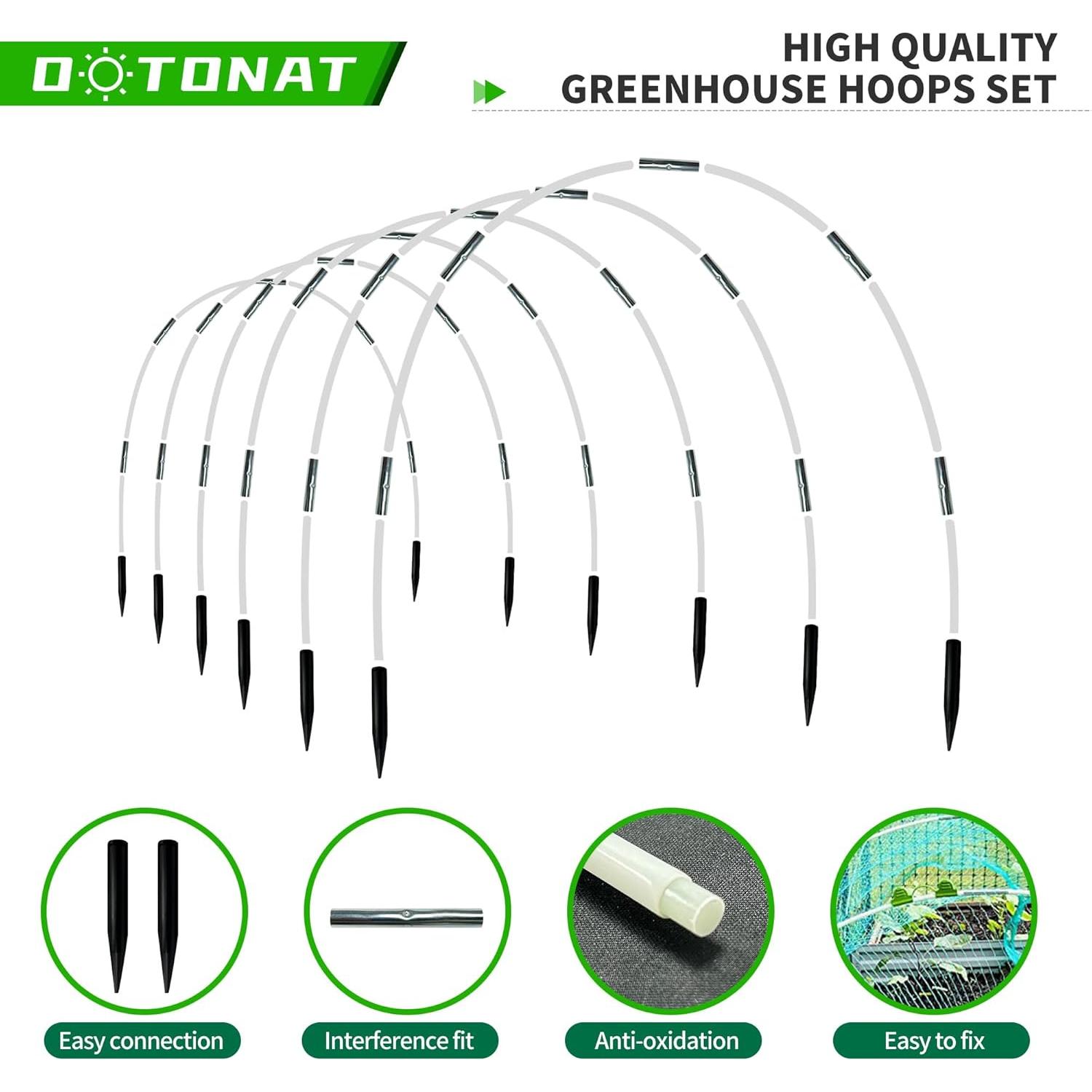 Kit de Túneles de Jardín OOTONAT 36 Piezas Fibra de Vidrio