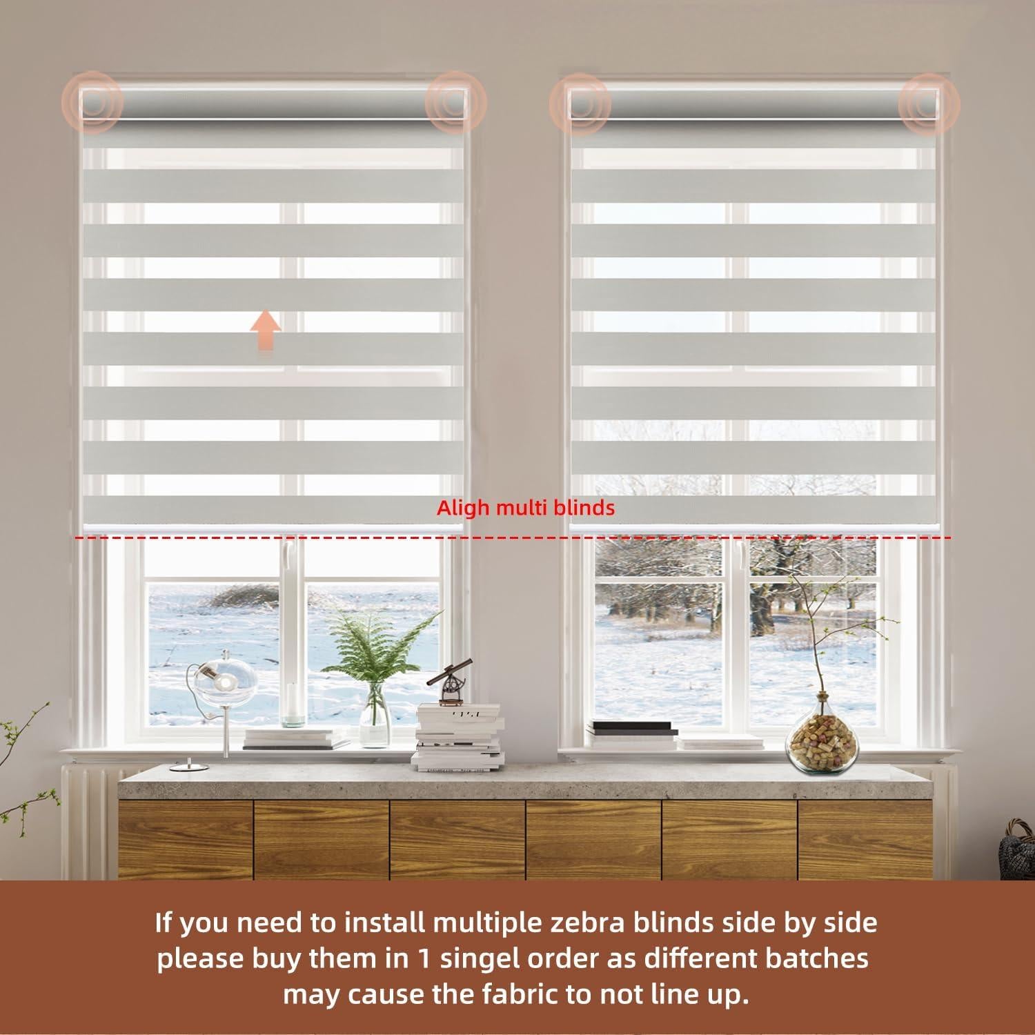 Persianas Zebra Motorizadas Canisteo Control Remoto 90% Filtrado Luz