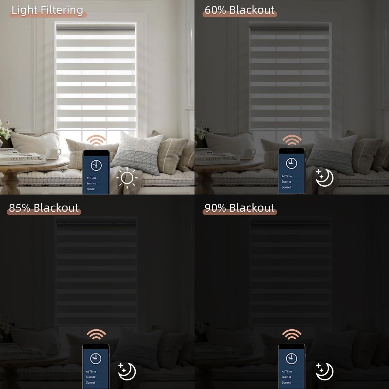 Persianas Zebra Motorizadas Canisteo Control Remoto 90% Filtrado Luz